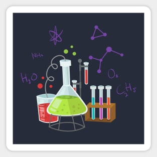 Chemistry Flat background Sticker